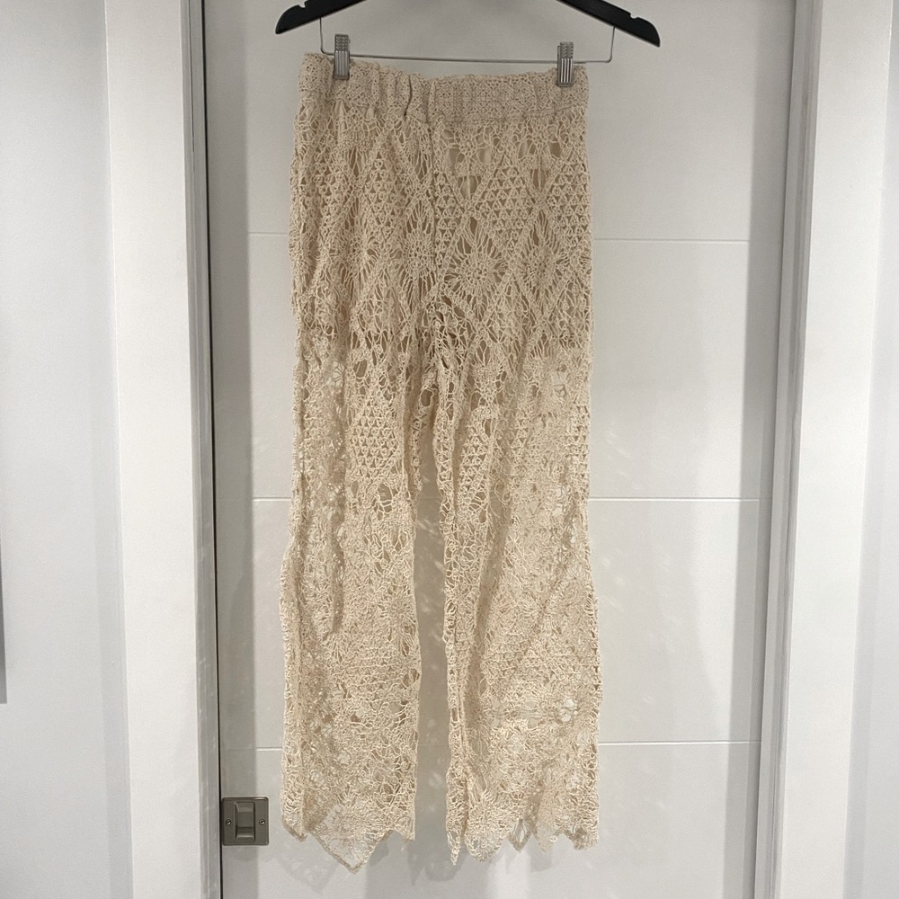 Zara crocheted pants wide leg